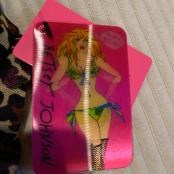 Vintage Betsey Johnson Pink Animal print Bra and matching thong set NWT SEXY - Picture 4 of 9